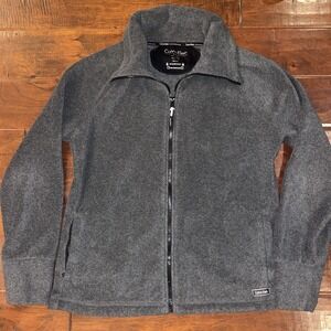 Calvin Klein Performance Fleece Jacket Charcoal Gray Full Zip Quick‎ Dry Size XL